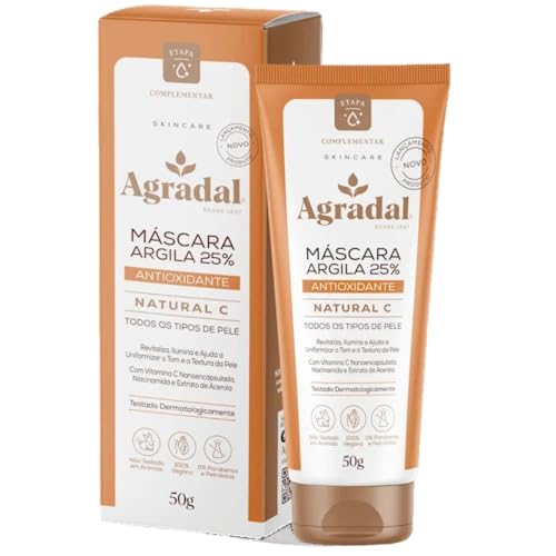 Máscara Facial Argila AntiÁgua Oxigenada Natural C 50g - Agradal
