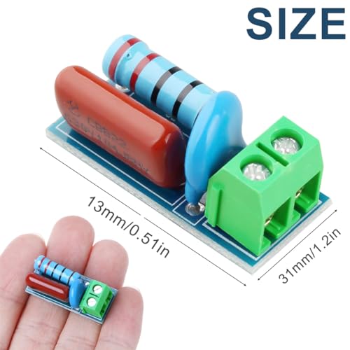 DAOKAI RC Snubber/Absorption Circuit Module,5 PCS Relay Contact Protection Circuit Electromagnetic Anti-Interference Module DC 5-400V Inductive Load Resistance Surge - Image 4