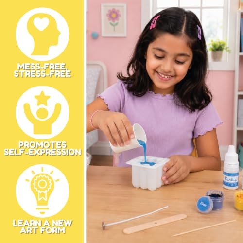 Image of Kalakaram DIY Scented Bubble Candle Making Kit for Beginners | Soy Wax Candle Craft Kit with Silicone Molds, Fragrance, Colors & Tools | Art & Craft Set for Kids & Adults | Home Decor & Birthday Gift