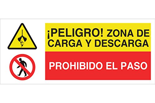 Cofan - Señal Poliestireno 1,5Mm 507X210 En Oferta Cofan Cap21Pl507210 - Señal De Seguridad&Quot;¡Peligro! Zona De Carga Y Descarga/Prohibido El Paso&Quot;