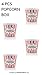 Modern Style Reusable Plastic Popcorn Box/Popcorn Containers/Popcorn Bowls Set for Movie Theater Night - (BPA Free - Red/White 4 Pack-75 oz)