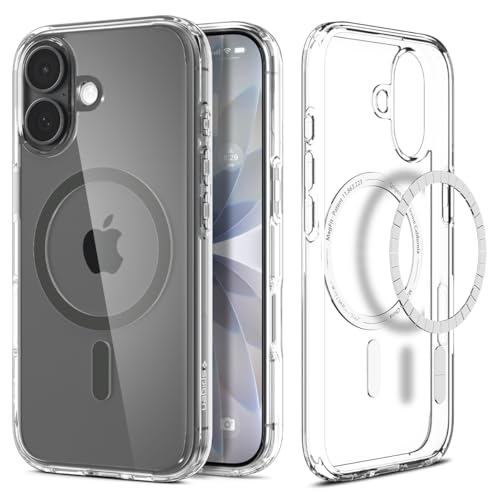 Image of Spigen Ultra Hybrid MagFit Case for iPhone 17, MagSafe Compatible Phone Cover [Anti-Yellowing] [Dura Clear] [Military-Grade Drop Protection] - Clear Graphite