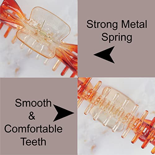 Jumbo Jaw Clip Extra Large Marbelized Hair Claw (Glitter Orange) #TOP2