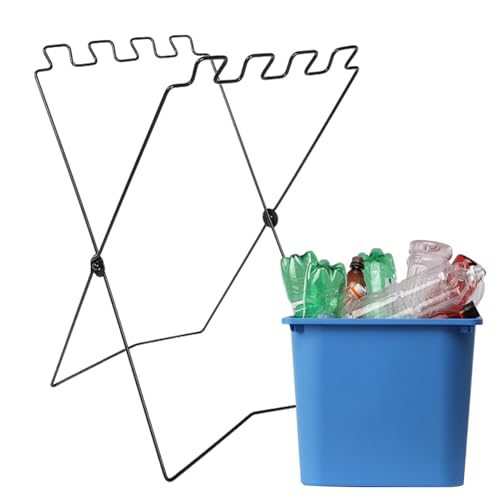 Pomurom Support à Sacs Poubelle Jardin - Support Pliable Robuste Pour Sacs Poubelle | Organisateur de Déchets Léger pour Jardin Cuisine Balcon Camping