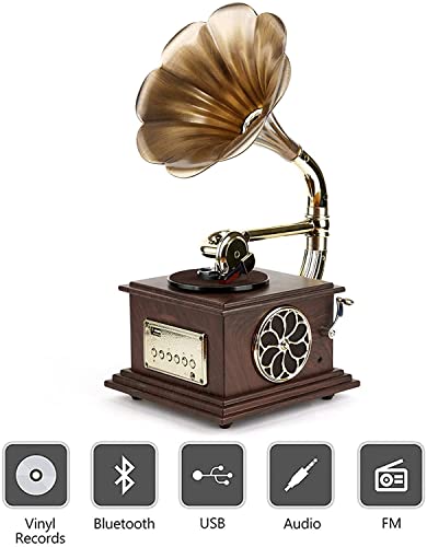 Vintage Retro Classical Gramophone Vinyle Lecteur Enregistreur stéréo 3,5 mm Audio Blue Tooth 4.2/ Aux-in/Aux-out/Entrée… - Les Beatles, Paul McCartney, John Lennon, RIngo Starr, George Harrison Vintage Retro Classical Gramophone Vinyle Lecteur Enregistreur stéréo 3,5 mm Audio Blue Tooth 4.2/ Aux-in/Aux-out/Entrée… – Image 5