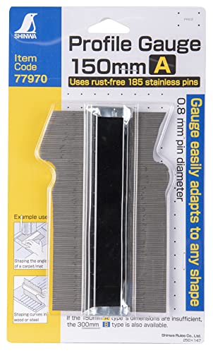Image of Shinwa Japan Stainless Steel Profile Gauge (Black & Silver)1 Piece