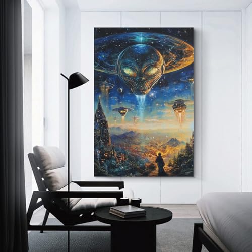 Impression sur toile extraterrestre décoration murale grand format