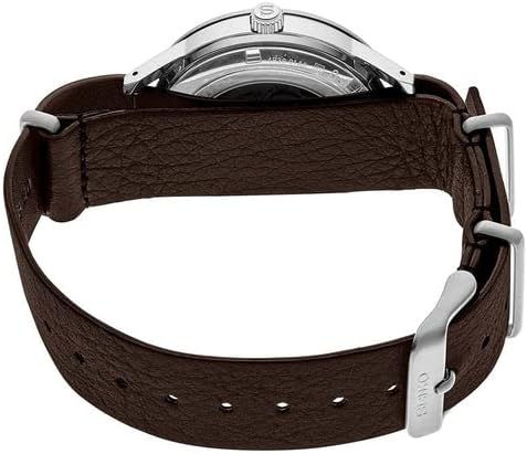 Miniatura 3 de Seiko Reloj automático con correa de cuero marrón con esfera verde para hombre forro polar verde con licencia oficial de star wars silent one crew