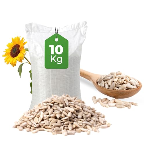 10KG SACK OF SUNFLOWER HEARTS - WILD BIRDS FOOD - High Energy Bird Seed, Bird Feed for Garden Birds (10 KG) (10 KG)