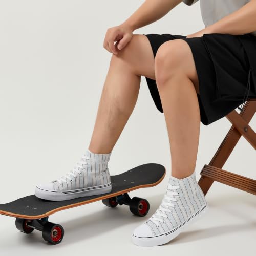 Image of yageyan Men's High Top Canvas Sneakers Fashion Lace up Walking Shoes Casual Classic