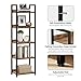 NUMENN Narrow Bookshelf, 5 Tier Bookshelves, Home Office Bookcase Shelf Storage Organizer, Free Standing Storage Shelving Unit for Bedroom, Living Room and Home Office, Vintage