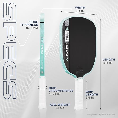 Image of JOOLA Pro V Pickleball Paddle - 14mm /16mm - Raw Carbon Fiber Textured Surface - Enhanced Frame & Propulsion Core, USAPA & UPA-A Certified, NFC Chip Enabled, Premium Control & Lightweight Performance