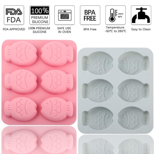 ICNYEKl 2 Pcs 3D Fish Shaped Chocolate Molds Silicone, Food Grade Silicone Gummy Candy Mold for Kids, Cookies, Gum, Sugar Craft, Butter, Pudding, Gelatin,Wax, Ice,Soap, Plaster, Epoxy Resin by ICNYEKl - Image 6