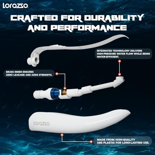 Image of Lorazzo S1 Health Faucet with AquaSlide Switch and Pure Brass Cartridge (Gun only) | Jet Spray Pipe for Toilet | Faucet for Toilet | 1-Year LORAZZO Limited Warranty