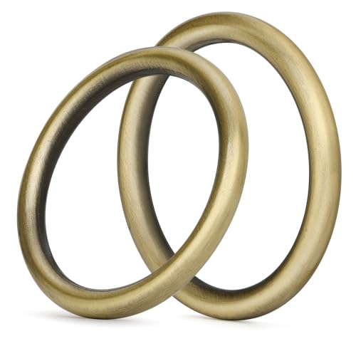 6 Pcs Metal O Ring Buckles Seamless Welded O-Rings Buckle for DIY Crafts, Bag Buckles, Bags, Dog Leashes, Purse Luggage Accessories(Brass, 1-1/2'')