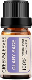 GREENSLEEVES Clary Sage Essential Oil, 10ml Pure Plant-Based Fruit Fragrance Oil for Aromatherapy, Essential Oils for Diffuser, Air Freshener, Massage, Bath Bomb, Scented Candle Soap Making
