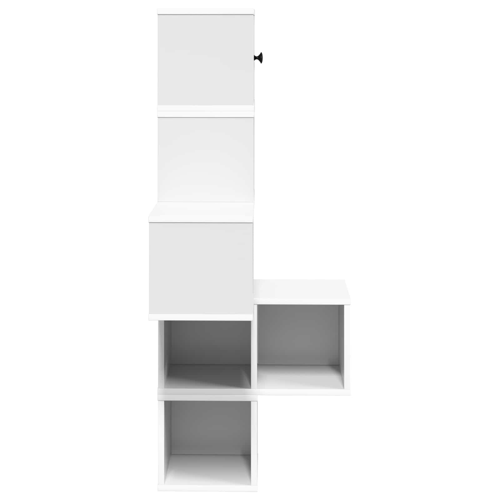 Wand-Eckregal Weiß 48 x 48 x 120 cm Holzwerkstoff | Platzsparendes Eckregal für Schlafzimmer, Büro und Küche. Bietet praktischen Stauraum für Deko und Bücher.