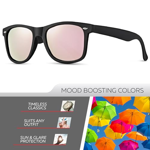Image of Retro Rewind Polarized Sunglasses for Women Men - UV400 Classic Square Vintage Shades Trendy Unisex Sun Glasses