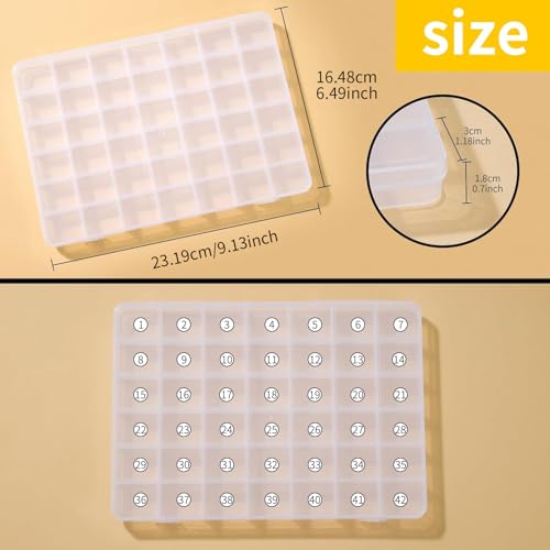 Image of 42 Grids Plastic Bead Organizer Beads Storage Containers Bead Holder Organizer Clear Storage Dividers Box for Jewelry Arts and Crafts (Pack of 3)