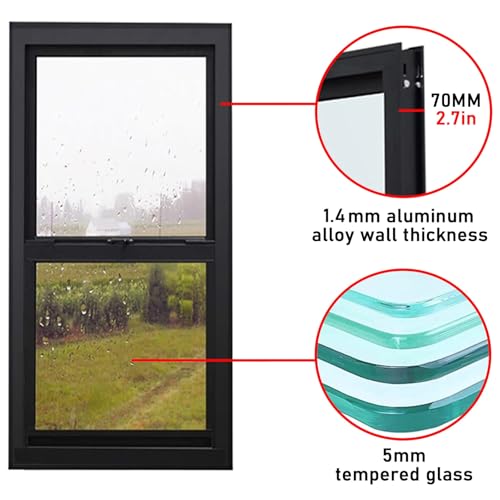 Ventana corredera de aluminio antirrobo con pantalla para garajes oscuros 5