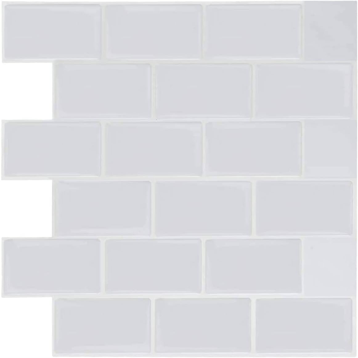 Peel and Stick Backsplash for Kitchen, Stick on Backsplash, 12" X 12" Peel and Stick Subway Tiles (10 Sheets )