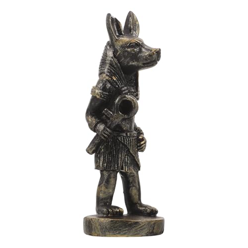 Statue Anubis égyptien FRCOLOR en résine noire, sculpture artisanale délicate de 8,5 cm - 2