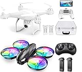 Potensic T25 GPS 2k Drone with Tomzon A31 LED Colorful Neon Lights Rainbow Drone
