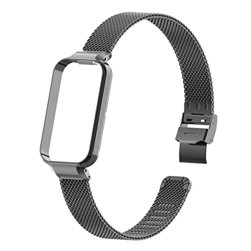 [PONATTENO] �����p�o���h For Xiaomi Redmi Smart Band 2 ��p�o���h�t���P�[�X �X�e�����X�|�� Redmi band 2�p�����x���g �X���C�_�[�N���X�v �ȒP���� �H��s�v (�u���b�N)