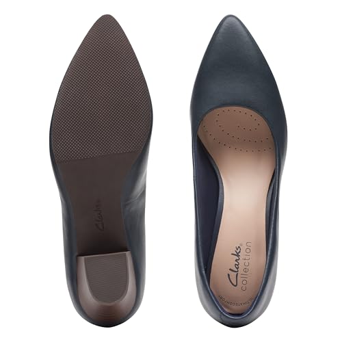 Clarks Teresa Step-Pump-Schuhe für Damen, Marineblaues Leder, 37 EU – Ansicht 8