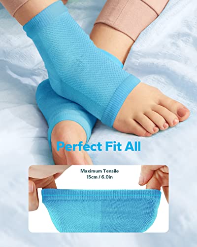 Moistmate 2-Pairs Heel Socks For Dry Cracked Feet, Moisturizing Socks For Foot Care, Cracked Heel Repair For Dry Feet, Foot Calluses, Rough Heel, Aloe Socks For Women And Men, Foot Spa Socks (Blue) #TOP3