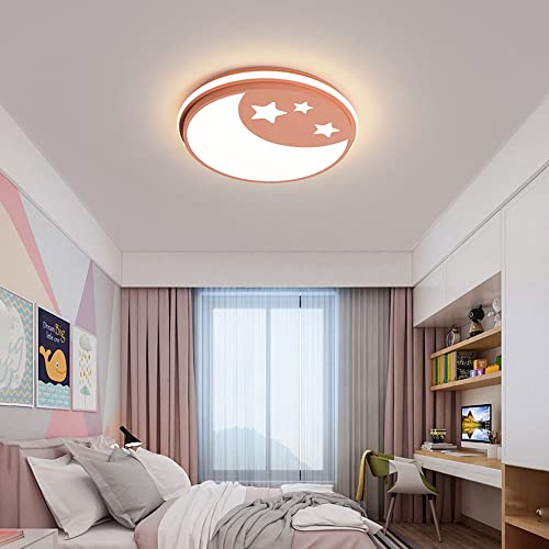 Lustre plafonnier moderne rose 16.5In avec éclairage LED tricolore variable