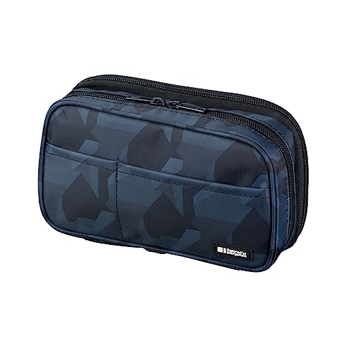 Image of LIHIT LAB Large Capacity Double Zipper Pencil Case For School Office College, Big Capacity 6 Compartments Pencil Bag Holder Adults Teen Boys Girls, Travel Cosmetics Storage, Black Camo (A7555-134)