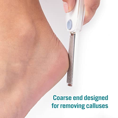 Trim Foot Callus Shaver & Rasp With Sliding Cover – 2-In-1 Foot Care Tool – Features Slide & Lock Mechanism – Safely Conceals And Protects The End Not In Use – Keeps Your Feet Beautiful And Smooth #TOP3