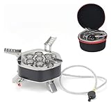 Estufa portátil for exteriores de 6800W, 12800W y 18000W, estufa Gas for Camping, quemador cabeza plegable, fuego fuerte con bolsa almacenamiento for senderismo(7 burner)
