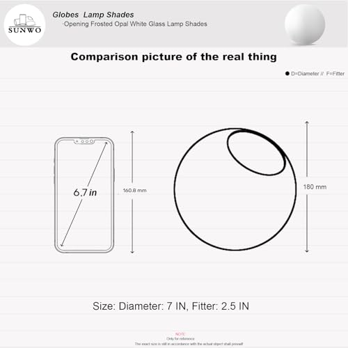 Image of Lighting Fixture Replacement Globes Neckless Top Opening Frosted Opal White Glass Lamp Shades Diameter 7 inch Fitter 2.5 inch Multiple Specifications