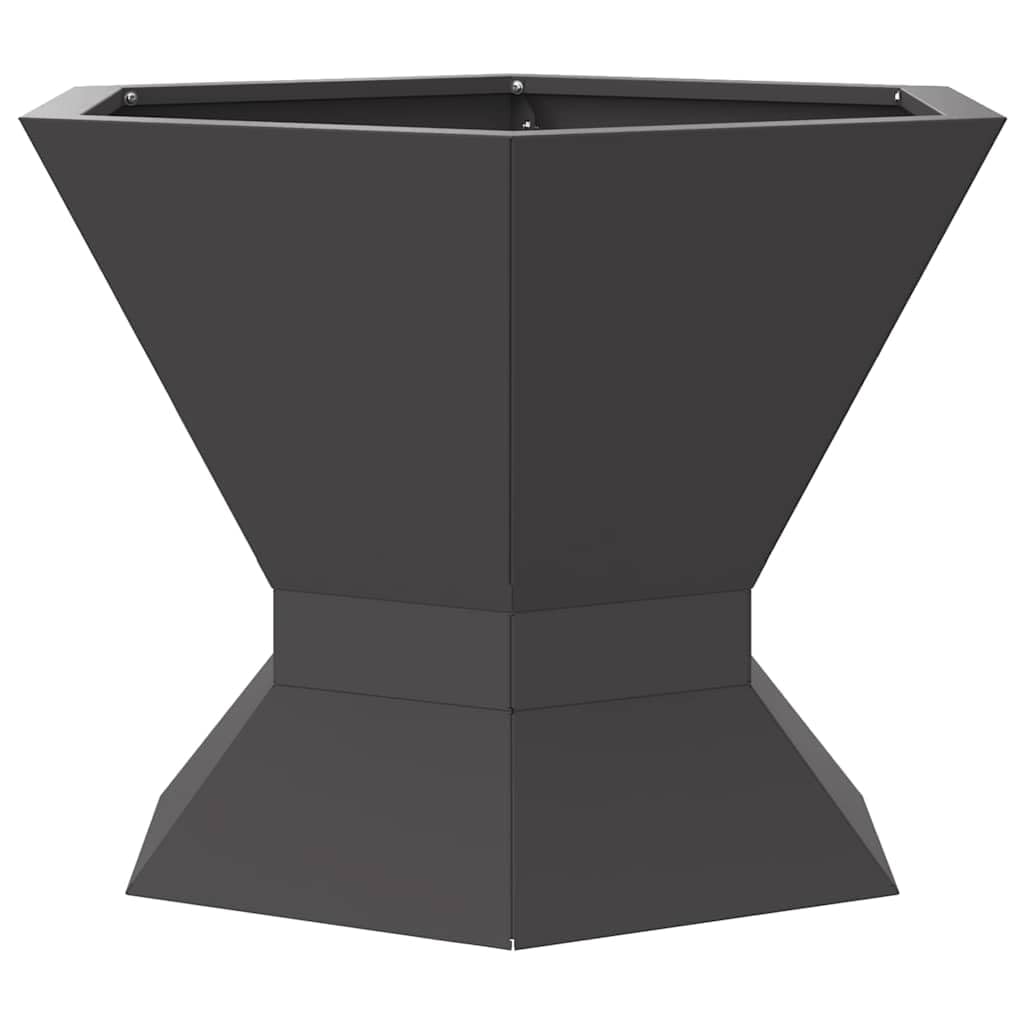 Braciere nero, 50 x 50 x 40 cm, in acciaio, per giardino, terrazza, riscaldamento esterno con design robusto, ideale per serate accoglienti all'aperto, grandi tronchi di legna, durevole