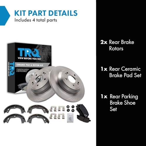 Image of TRQ Rear Brake Pad and Rotor Set Ceramic Compatible with 2009 Hyundai Genesis