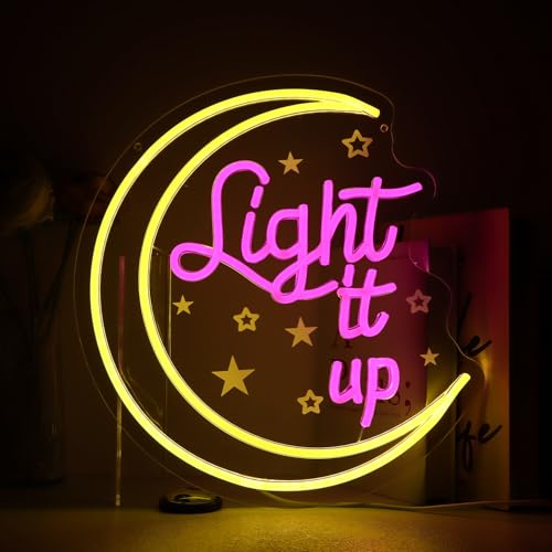 Image of Crescent City Neon Sign,Light It Up LED Sign | 13x14in Book Lover Gift, Reading Room Decor, Light It Up Led Sign, Bookish Merch for Home