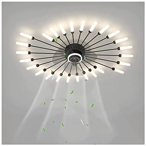 ZQDUFEA Ventilador de Techo con atenuación Continua de 3 Colores, Ventilador de Techo de Montaje Empotrado con Velocidad del Viento de 6 velocidades, con Control Remoto, Ventilador con Luz