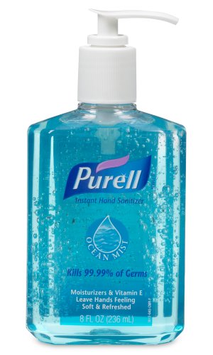 PURELL 301212 Ocean Mist Instant Hand Sanitizer, 8oz Pump Bottle, Blue