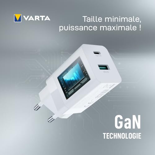 VARTA Speed Charger avec technologie GaN bloc d'alimentation avec 2 ports USB charge 2 appareils simultanément adaptées pour smartphones tablettes smartwatches fitness trackers - vue 8