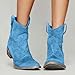 Blue Cowboy Boots For Women, Women's Low Heel Suede Chunky Heel Ankle Round Toe Short Boots Slip On Slouchy Fashion Retro Back Zipper Mid Calf Fall Winter Comfortable Warm Booties