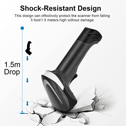 JRHC 1D 2D Kabelgebundener Barcode Scanner, QR-Barcode-Scanner, Handheld-Barcode-Lesegerät QR Data Matrix PDF417