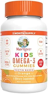 Vegan Omega 3 Gummies for Kids 2+ by MaryRuth's | 2 Month Supply | Sugar Free | Omega 3 Supplement with Vitamin C, Vitamin E, Flaxseed Oil | Immune Support, Brain Health | No Fish Taste | 60 Count