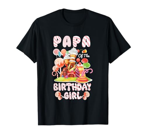 Dulces a juego de la familia Candyland de Papá of the Birthday Girl Camiseta