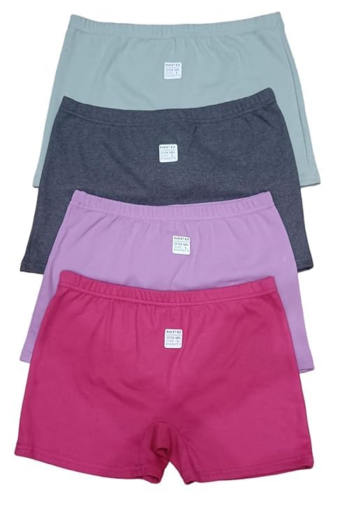 louryn koulyn Soft Womens Cotton Multicolour Boyshort Panties Plain (Pack of 4)-picture-19