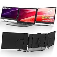 CIDETTY Laptop Screen Extender, 14&#039;&#039; FHD 1080P IPS Ultra-Thin Dual/Triple Monitor Display, HDMI/USB-C Plug-Play Portable Monitor for Laptop, Built-in Speakers(Mac, Win, Android)