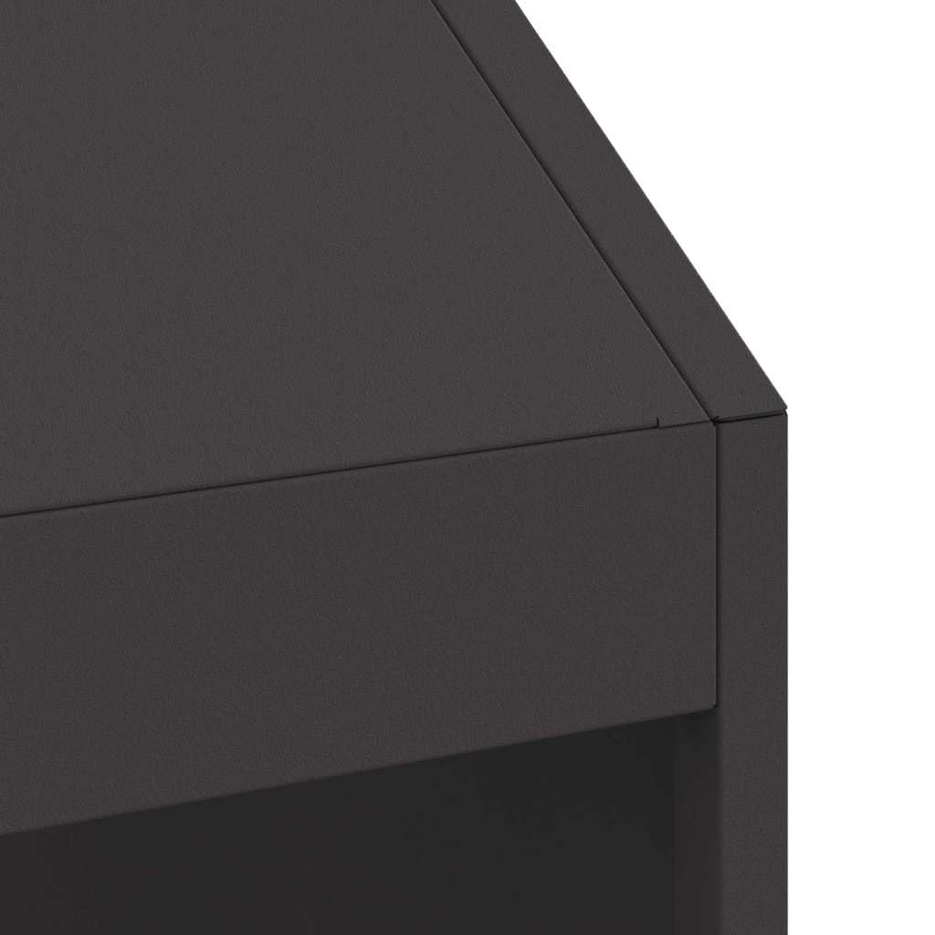 Feuerstelle Schwarz aus Stahl 50 x 50 x 100 cm für Terrasse und Garten, Kamin Ofen für Outdoor Treffen, Holzhalter mit Wärme und Deko für behagliche Abende