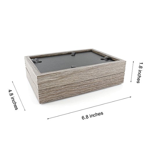 Zhenzan Frames Classic Wooden Hinged Foldable Double Openings Desktop Picture Frame,Holds 4X6 Pictures,With Glass Front (Grey) #TOP4