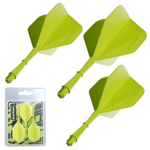 MageRabbit Moulded Dart Flights And Dart Stem Professional Dart Accessories Pack Of 3 Dart Flight And Shafts 3Color (green)